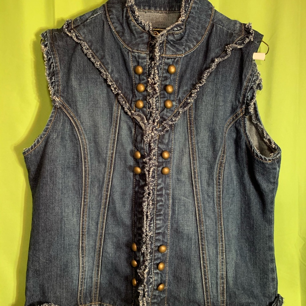 Ruffled Denim Vest